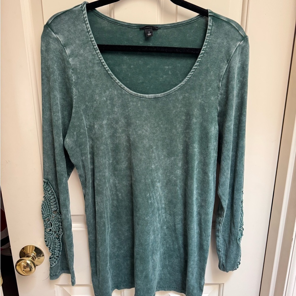 Ribbed Crochet Long Sleeve Top - Picture 3 of 8